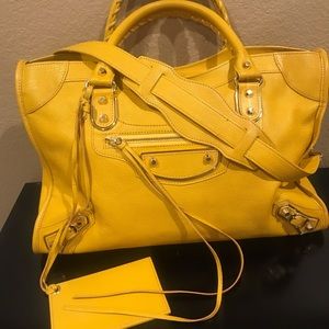 SOLD Yellow Balenciaga Met City Bag